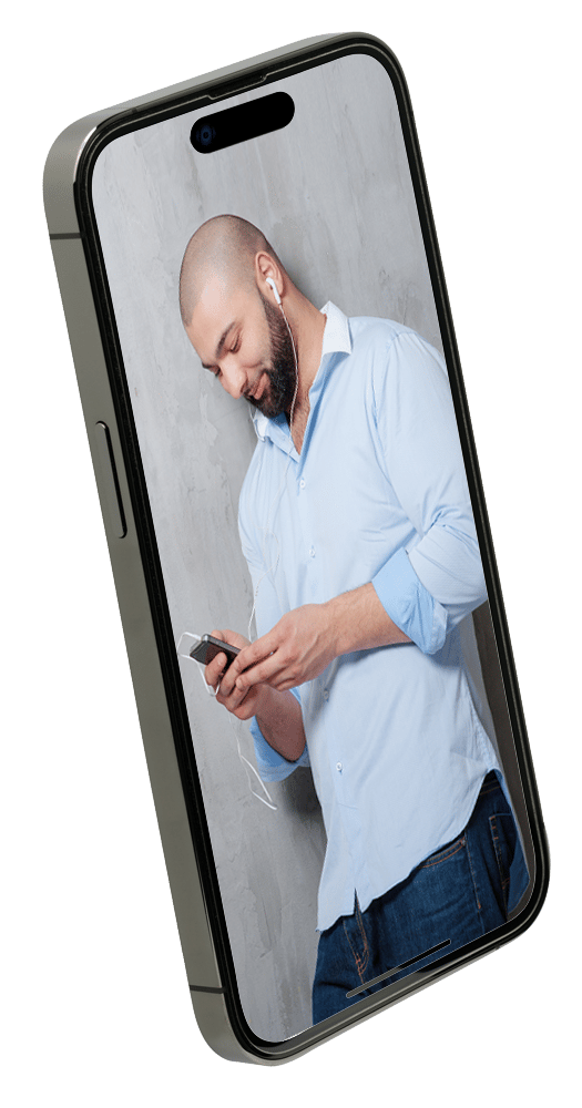 Client browsing Simply Scalp on their phone